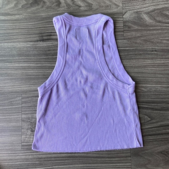 WSLY x Bandier The Rivington Ribbed Cropped Tank Purple XS - Picture 5 of 6
